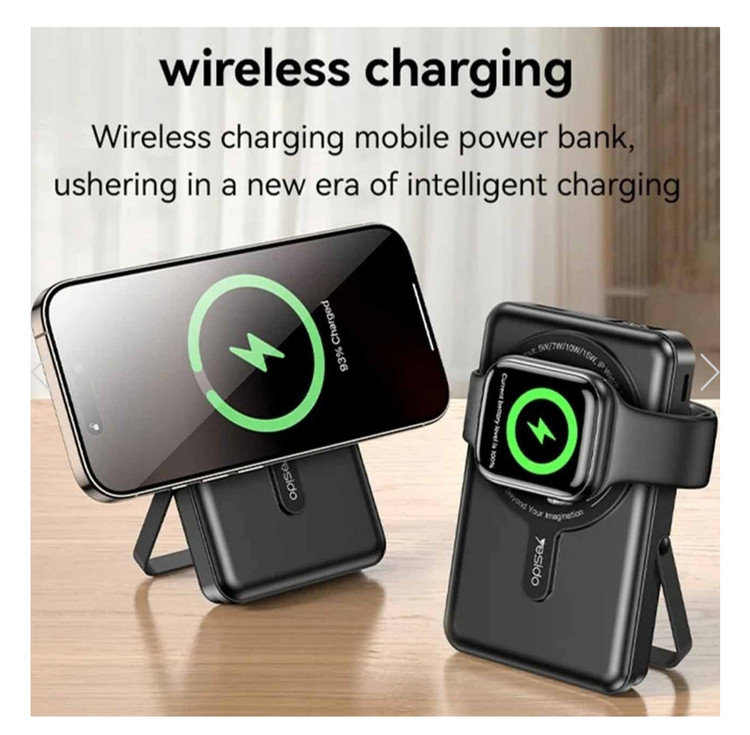 Yesido 10000mAh و فست شارژ )PD( پاوربانک وایرلس مدل 22.5 P72 - مشکی